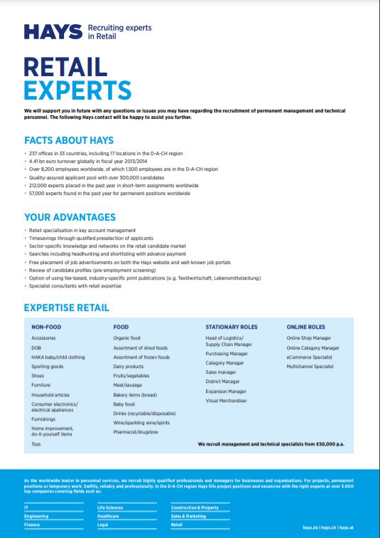 Retail fact sheet