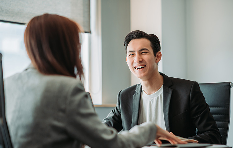 A candidate in an interview