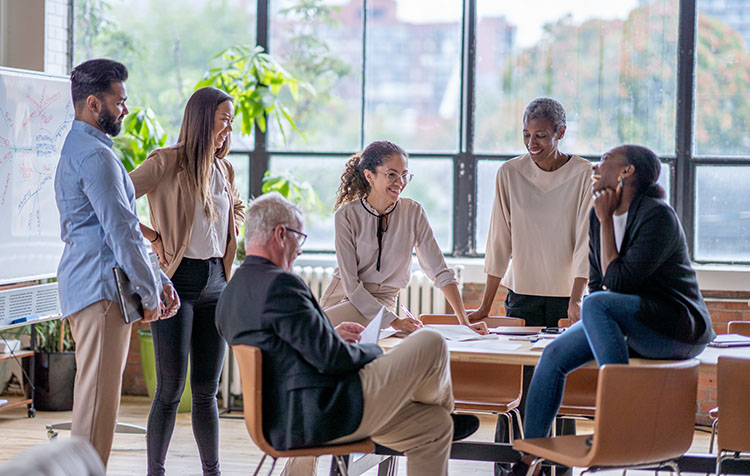 Eine Gruppe an einem Workshop